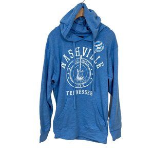 Stellar Nashville Music City Fleece Hoodies Denim Blue Small New